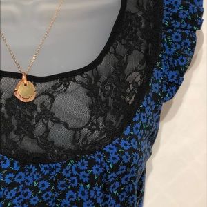 Blue, black and green BeBop dress S